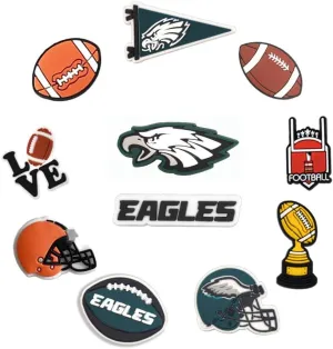 10PC Shoe Charms for crocs clogs Decoration, Team Charms for Eagles sports fans