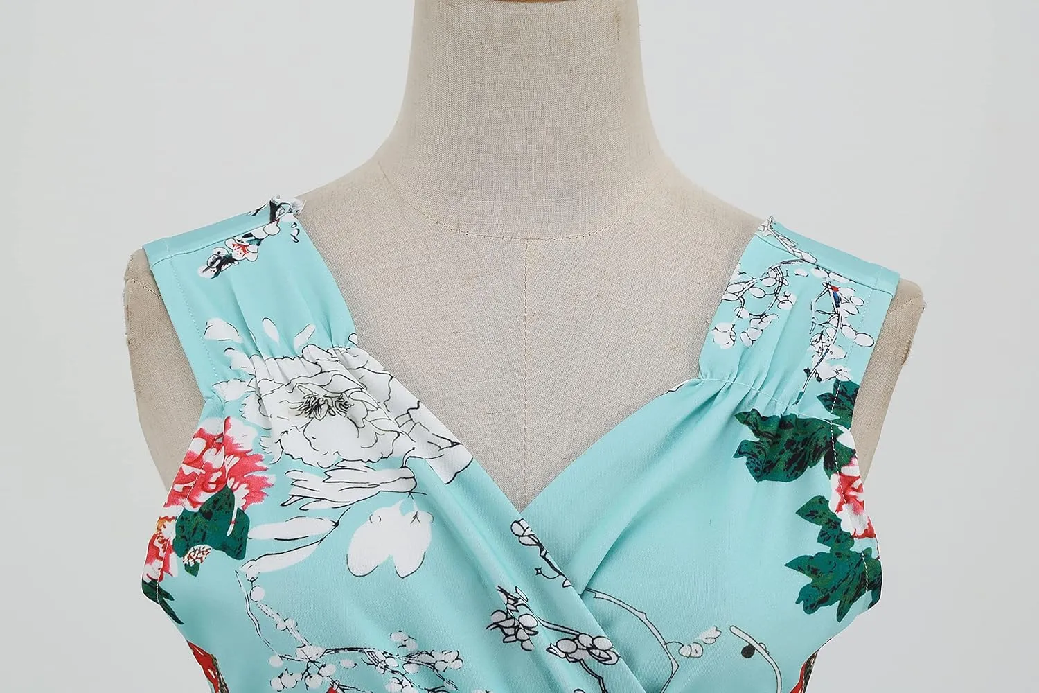 2023 Womens Summer Wrap Sleeveless Sundress Dress V-Neck Floral Summer Party Dress
