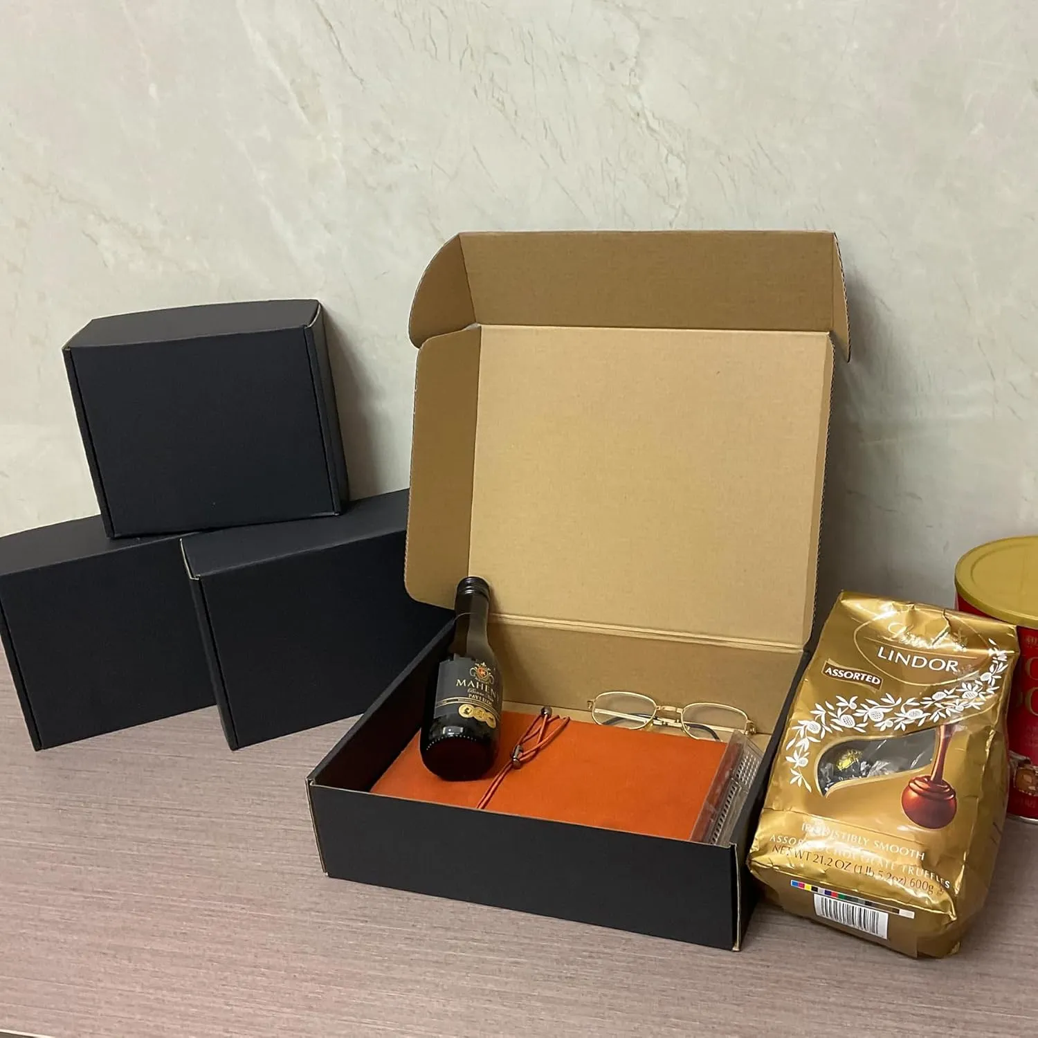 24 Pack 11x9x3 inch Black Shipping Boxes ，Cardboard Packaging Boxes for Mailing Shipping Corrugated Cardboard Boxes for Packaging Small Business Craft Flat Shipping Boxes Empty Gifts Giving Products