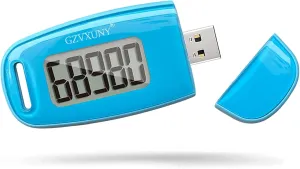 3D Pedometer Clip On, Simple Walking Step Counter with Backlight, USB Rechargeable Accurate Step Counter, Daily Target Monitor, Exercise Time (Blue)