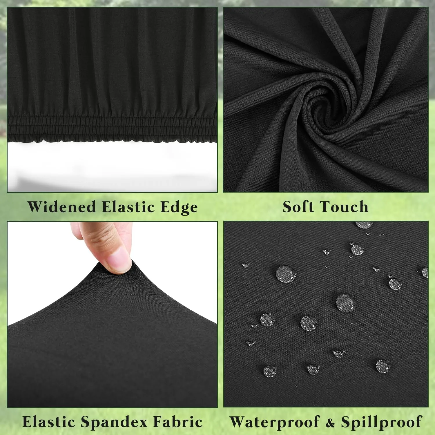 6 Pack Picnic Table Cover Elastic Fitted Tablecloths for 6 Foot Rectangle Tables Waterproof Stretch Washable Patio Folding Outdoor Spandex Table Cloth for Camping Banquet and Parties (Grey,30" x 72")