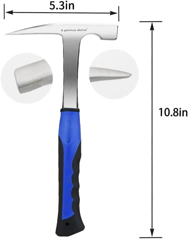 8 PCS Geology Rock Pick Equipment Kit,2 Rock Digging chisels with Protective Caps and 21oz Hammer,Digging Chisel Set,Gold mining and Tool Set for Hounding (BLUE)