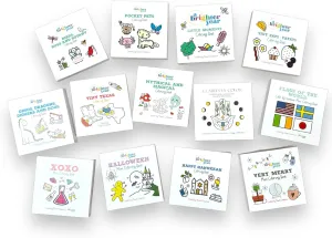 A Brighter Year The Original Adult Mini Coloring Book - 13 Piece Variety Pack - 3” x 3” Pocket Size, 50 Pages, Lay Flat Binding, Thick Paper, No Bleeding - Stress/Anxiety Relief - Relaxation, Gift