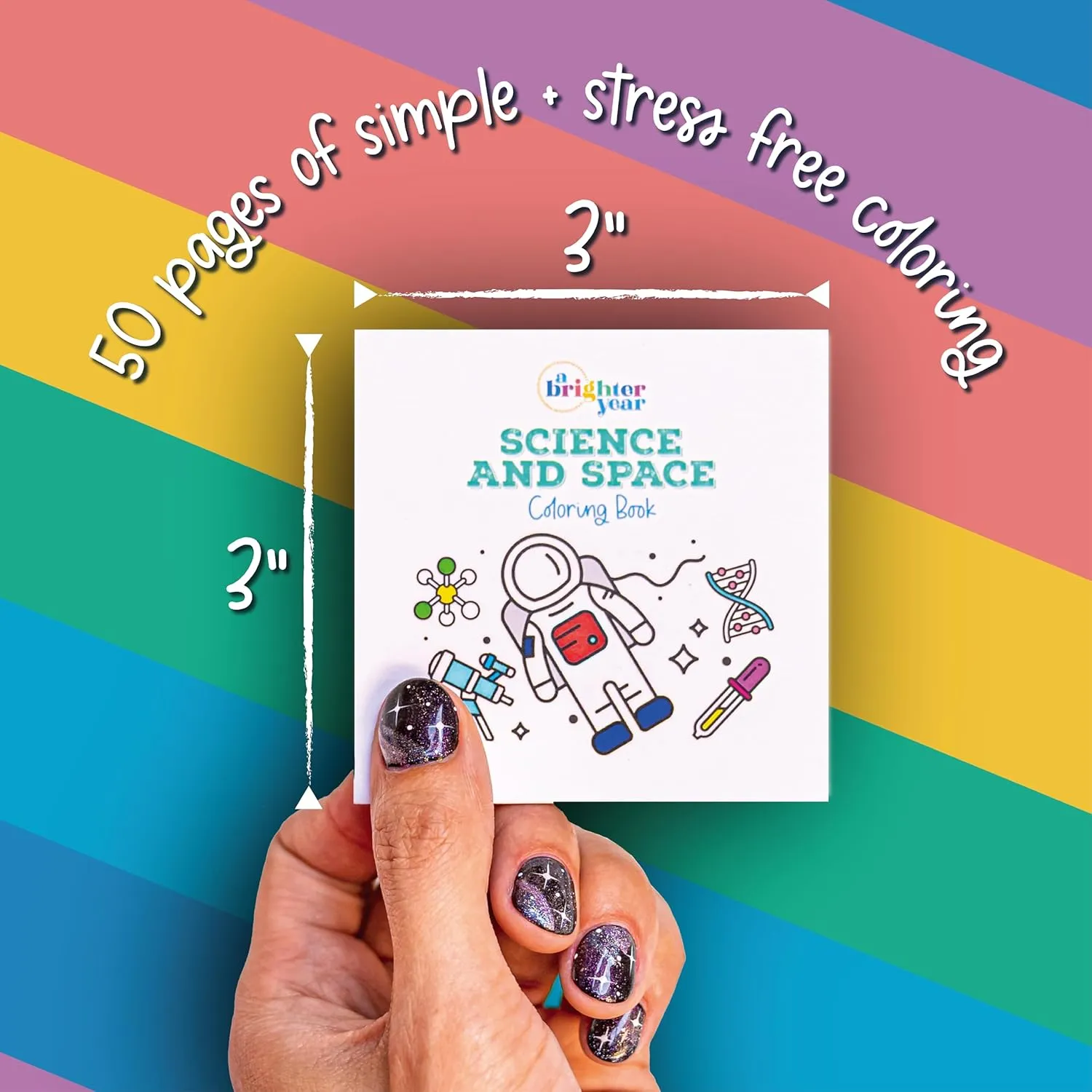 A Brighter Year The Original Adult Mini Coloring Book - 13 Piece Variety Pack - 3” x 3” Pocket Size, 50 Pages, Lay Flat Binding, Thick Paper, No Bleeding - Stress/Anxiety Relief - Relaxation, Gift