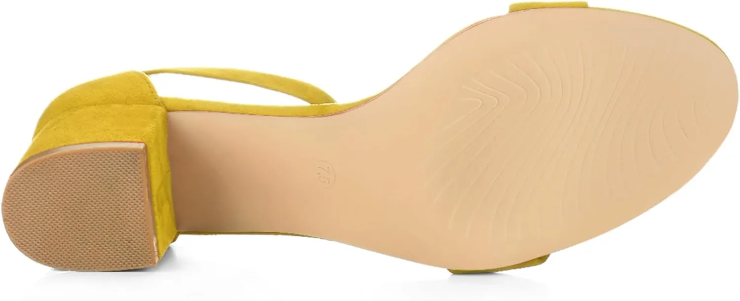 Allegra K Women's Open Toe Block Heel Ankle Strap Sandals