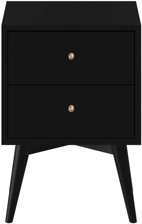 Alpine Furniture Flynn Nightstand, Black