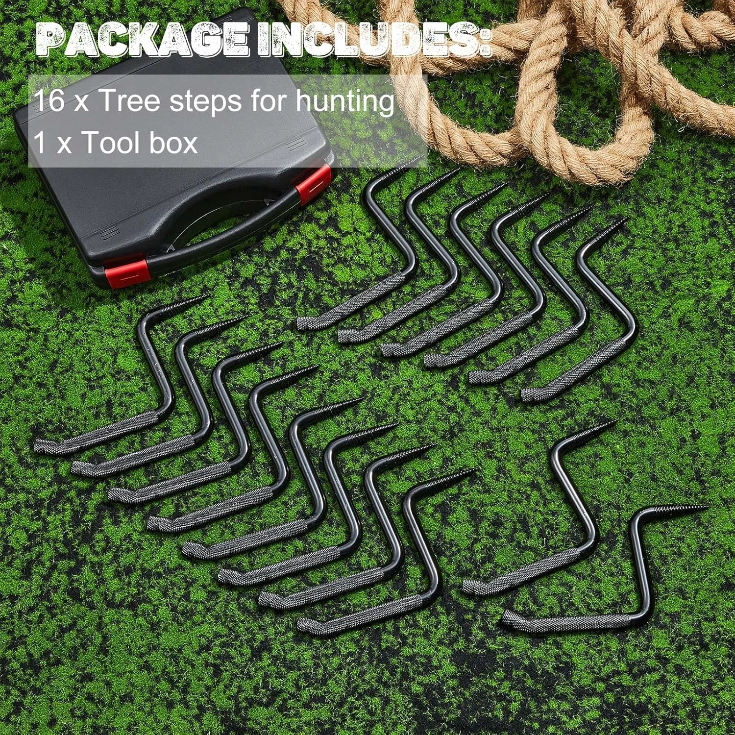 Amylove 4 Inch Screw in Tree Steps for Hunting with Slip Bow Hunting Accessories Resistant Knurling Pattern for Tree Climbing, Self Tapping Screw Mount, Hold 705 Lbs