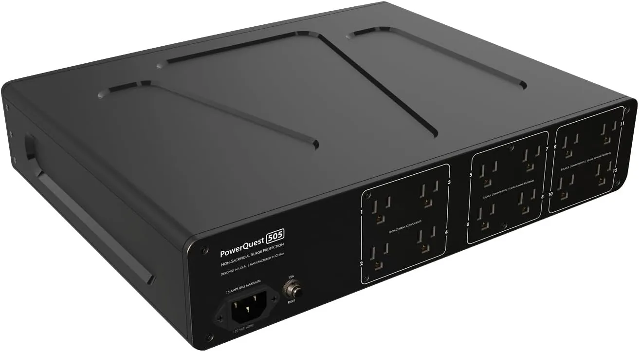 AudioQuest PowerQuest 505 12-Outlet Power Conditioner & Non-Sacrificial Surge Protector - North America