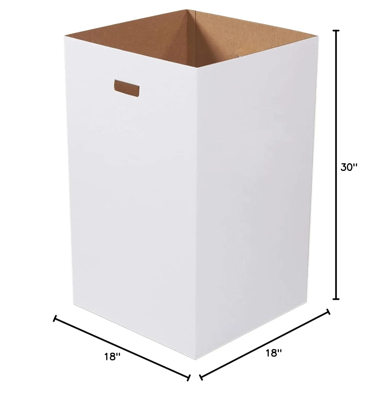AVIDITI Cardboard Trash Cans and Recycling Bins, 40 Gallon 18"L x 18"W x 30"H (10-Pack) Reusable or Disposable Pop Up Garbage Boxes for Parties, Outdoor Events, Heavy Duty, Plain