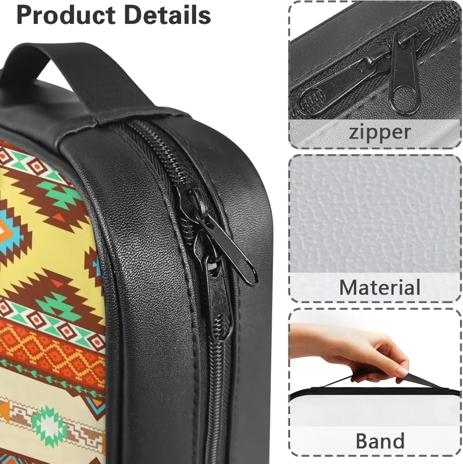 Aztec Tribal Bible Cover for Women Men Bible Case for Lady Large Bible Case with Handles Bible Pack Simple Carrying Case with Zipper Pocket