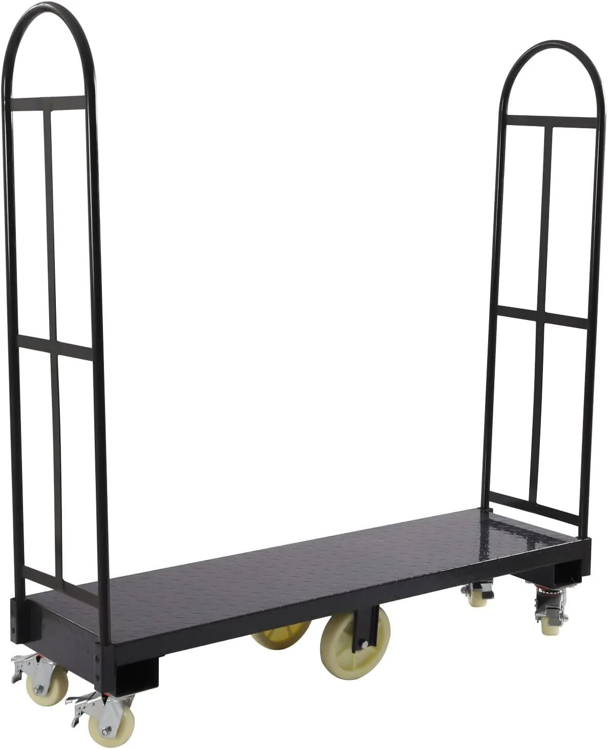 Bepritm Narrow Aisle Steel Platform Cart Dolly with 6 Wheels, Heavy Duty Industrial Uboat Platform Truck Hold Loads Up 2000lbs, for Transporting Heavy Items (64.6 * 15.7 * 51.2)