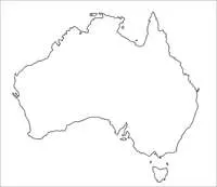 Blank Australia Simple A1 Flat Map