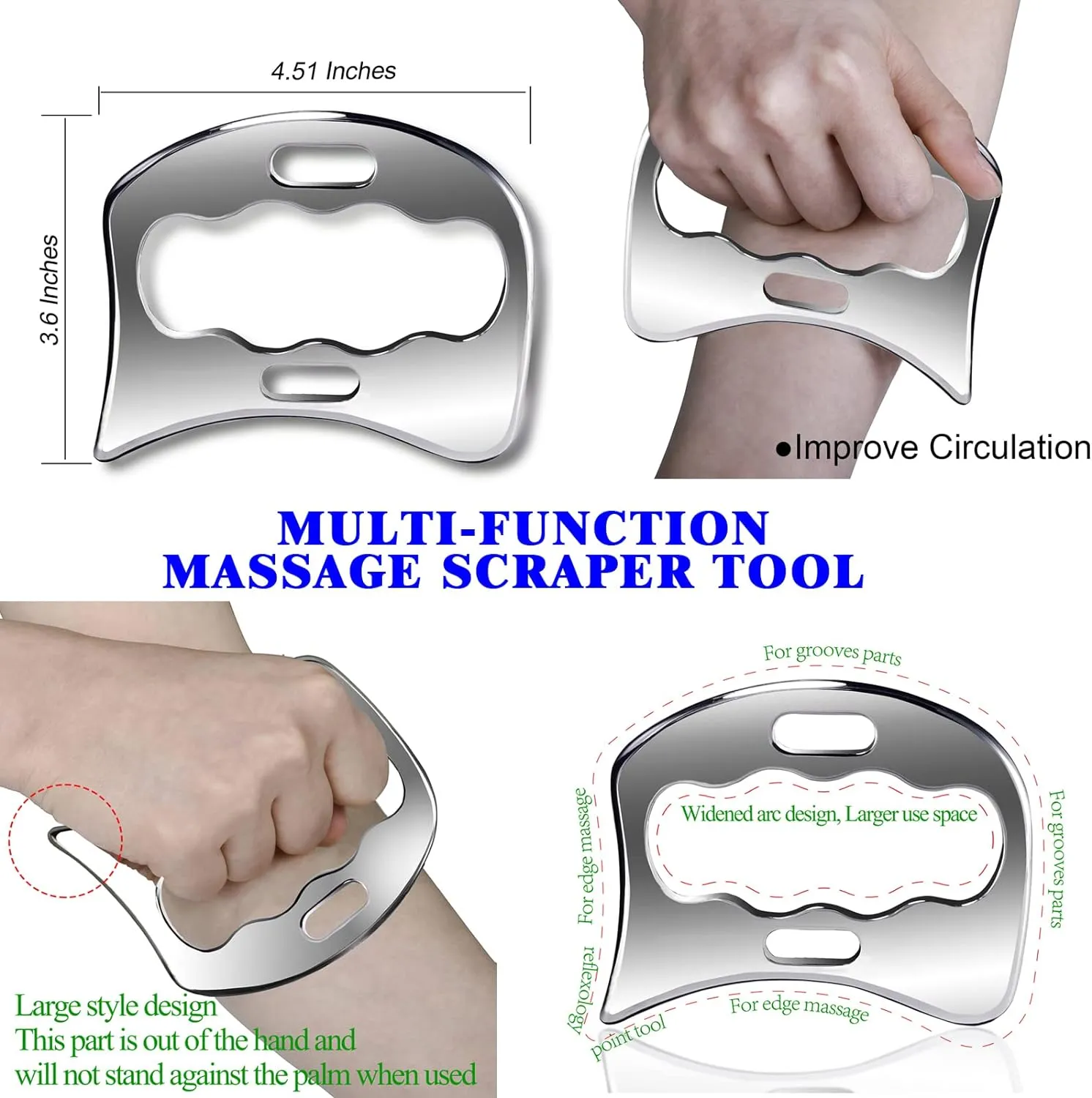 BYYDDIY 3 in 1 Gua Sha Muscle Scraper Tool Set,Scraping Massage Tools Kit & IASTM Tool for Physical Therapy,Muscle Scraper Kit for Massage Scraper Tool, for Relieve Muscle Pain and Tension(C1B1D)