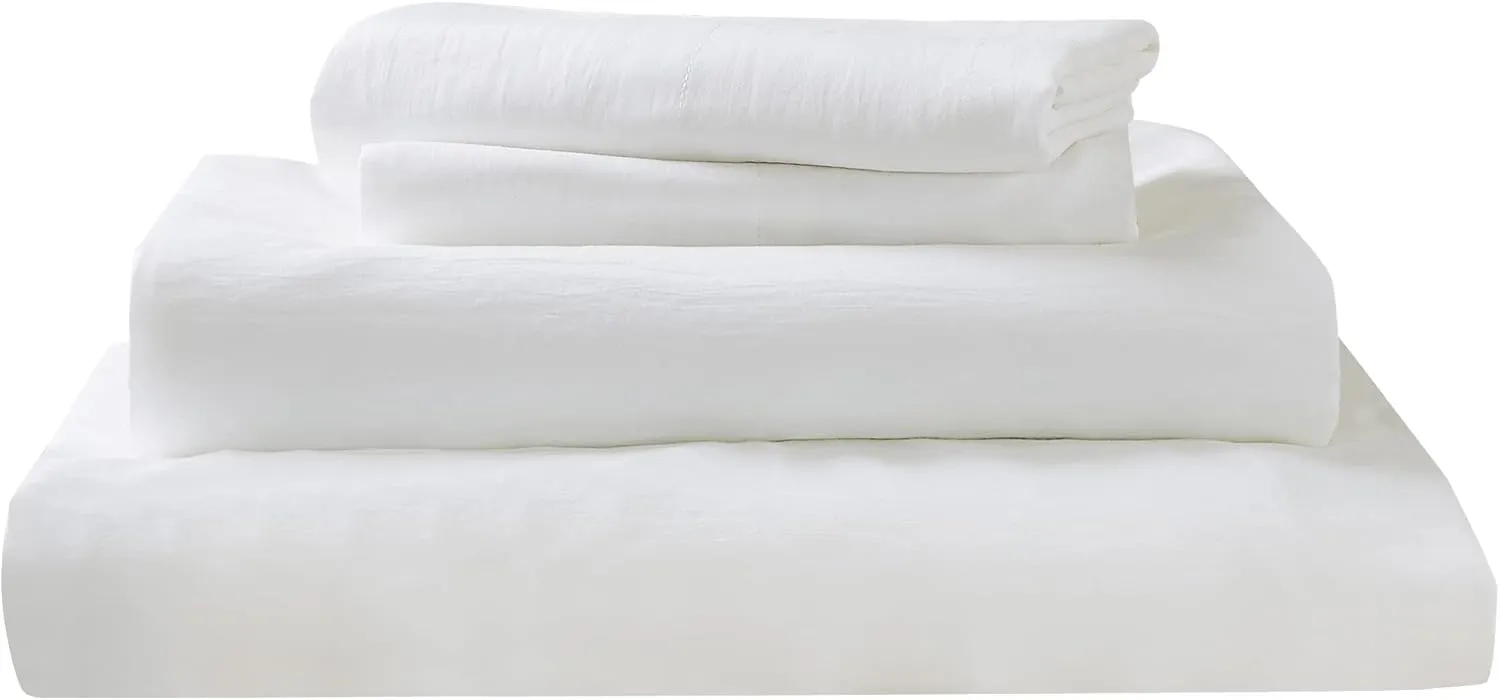 Chezmoi Collection Liliana King Bed in a Bag 7-Pieces White Gray Geometric 3D Embroidery Pleated Stripe Comforter Set with Sheets All Season Bedding Set, King