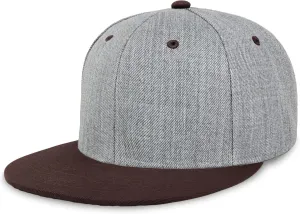 CHOK.LIDS Two Tone Snapback Heather Grey Flat Bill Visor Wool Blend Classic Plain Hats for Men Women Adjustable Baseball Cap