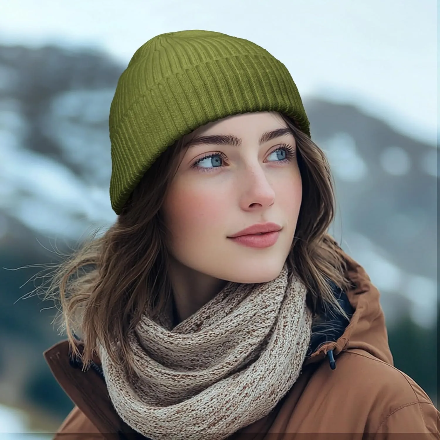 Croogo Knit Beanie Hat Fisherman Ski Caps Fall Winter Warm Knitted Ribbed Cuffed Skull Cap Slouchy Toboggan Cap for Men Women