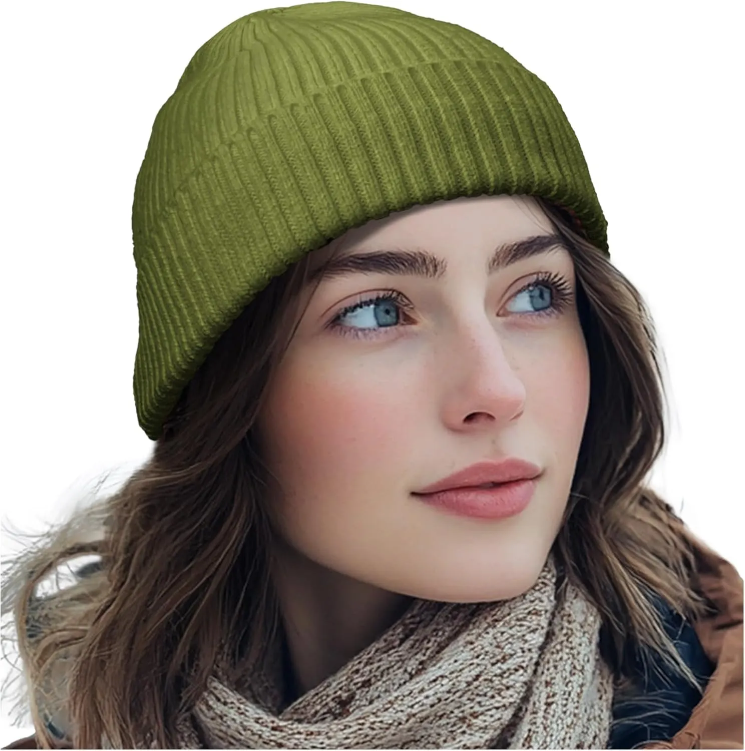 Croogo Knit Beanie Hat Fisherman Ski Caps Fall Winter Warm Knitted Ribbed Cuffed Skull Cap Slouchy Toboggan Cap for Men Women