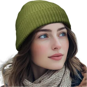Croogo Knit Beanie Hat Fisherman Ski Caps Fall Winter Warm Knitted Ribbed Cuffed Skull Cap Slouchy Toboggan Cap for Men Women