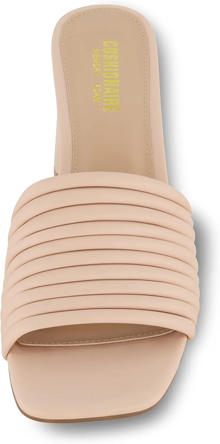 CUSHIONAIRE Women's Irma Strappy Block Heel Sandal  Memory Foam