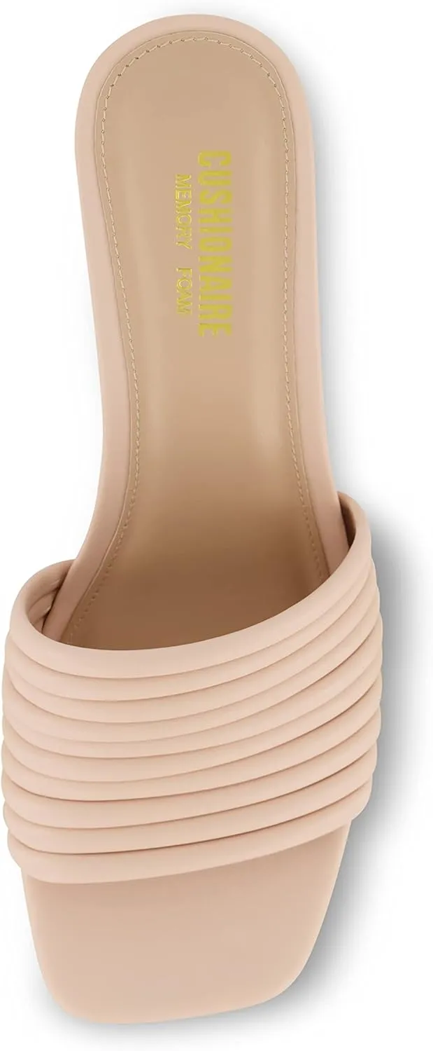 CUSHIONAIRE Women's Irma Strappy Block Heel Sandal  Memory Foam