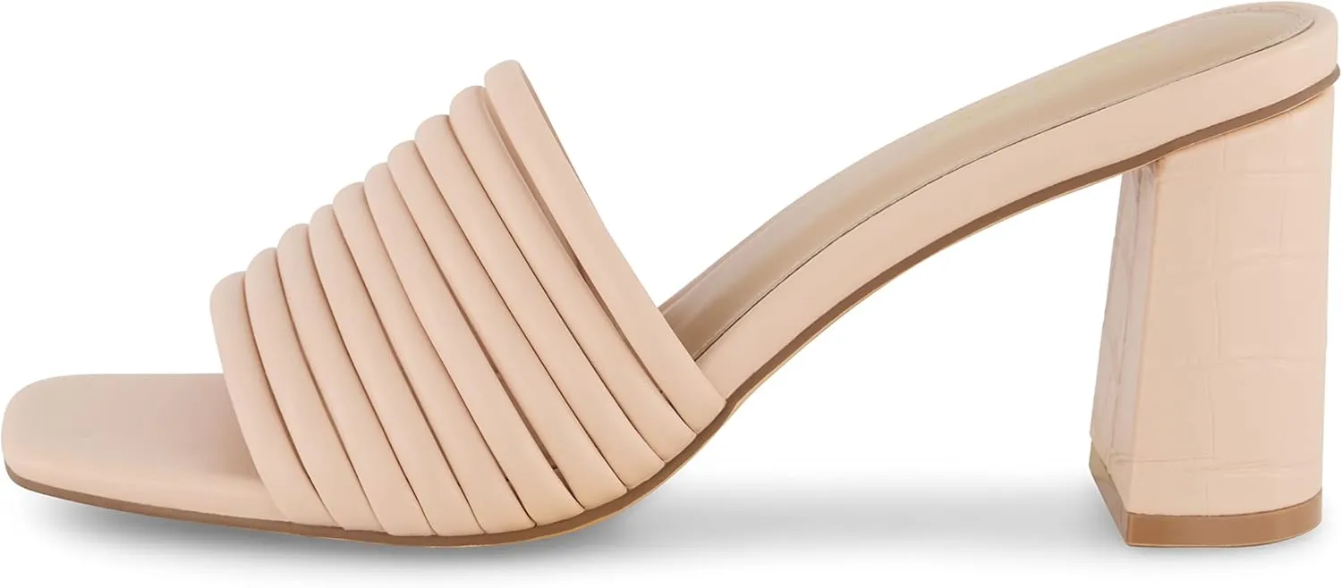 CUSHIONAIRE Women's Irma Strappy Block Heel Sandal  Memory Foam