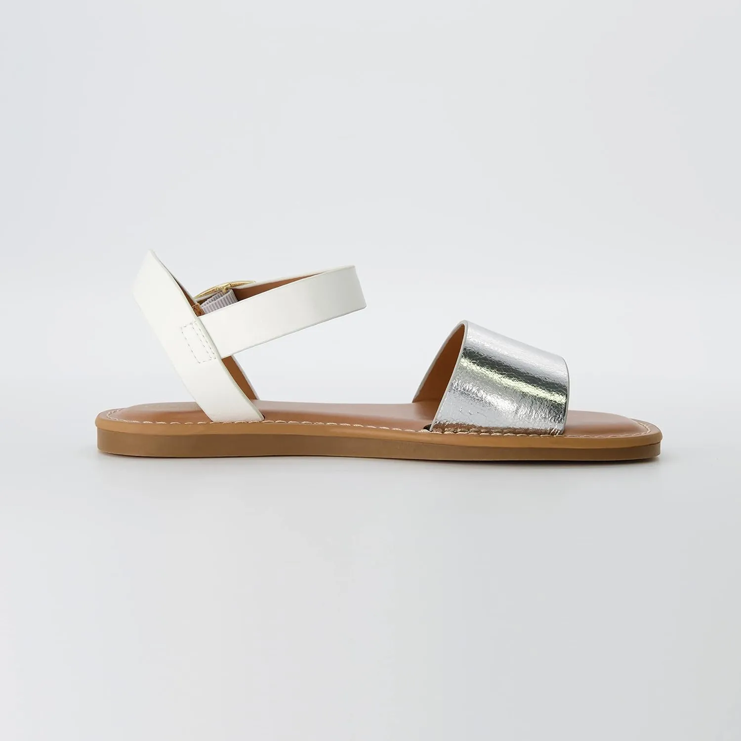 CUSHIONAIRE Women's Swoon one band ankle strap sandal with Memory Foam, Wide Widths Available