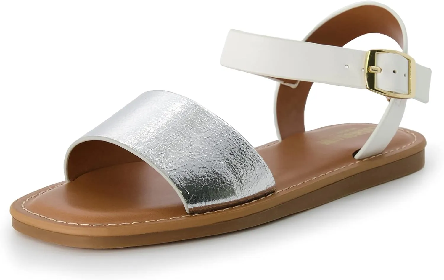 CUSHIONAIRE Women's Swoon one band ankle strap sandal with Memory Foam, Wide Widths Available