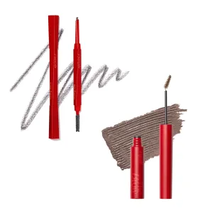 espoir Eyebrow Makeup Duo｜Balance Pencil #Cool Gray   Color Fixing Cara #Cool Gray｜Easy and quick｜Longlasting Color with no smudge｜Korean Eyebrow Makeup