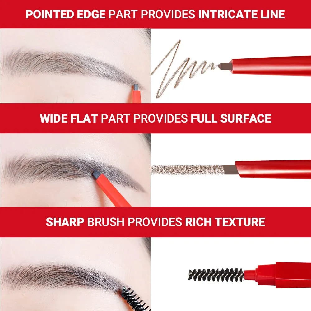 Espoir The Brow Balance Pencil #5 Light Brown | Eye Brow Pencil Quick and Easy to Draw without Clumping with Slim Triangle Shape| A Detailed and Rich Eyebrow Texture | Korean Eyebrow Makeup
