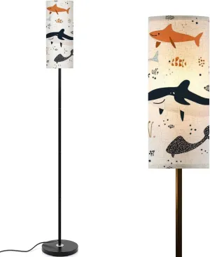 Floor Lamp for Living Room hand drawn colored childish seamless repeating simple flat pattern Light Stand Lamp with Remote Control Dimmable LED Tall Lamps for Bedrooms Reading Western Home Decor