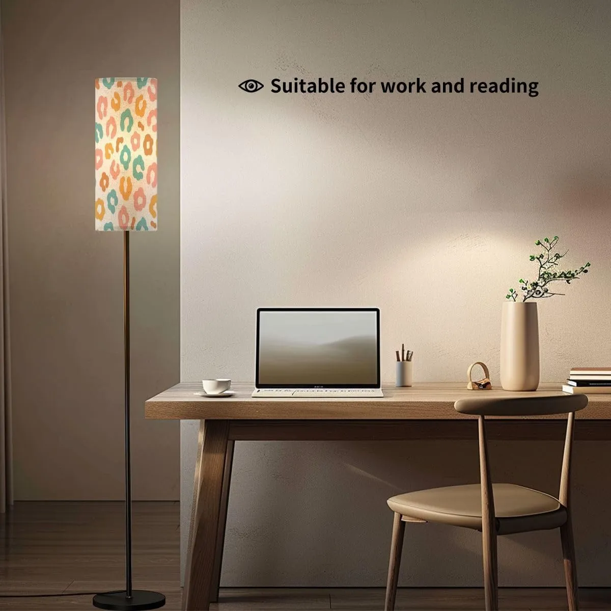 Floor Lamp for Living Room Simple pastel leopard skin print seamless pattern Cheetah skin flat Light Stand Lamp with Remote Control Dimmable LED Tall Lamps for Bedrooms Reading Western Home Decor
