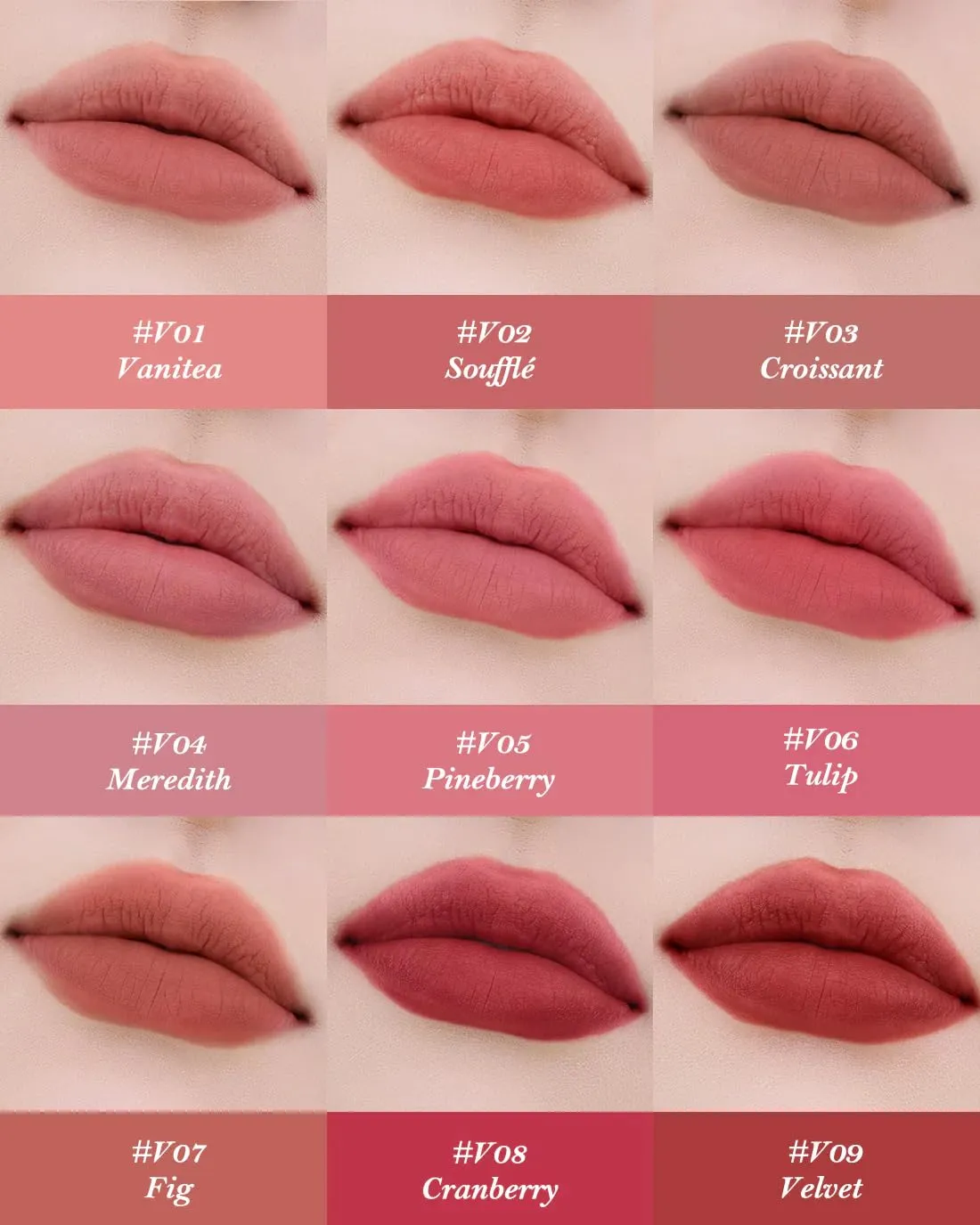 Flower Knows Strawberry Cupid Cake Lip Cream,Velvety-Smooth Matte Liquid Lipstick,Hydrating,Smudge-proof & Stain-Free Lip Stain(V06 Tulip,0.17 Fl Oz)