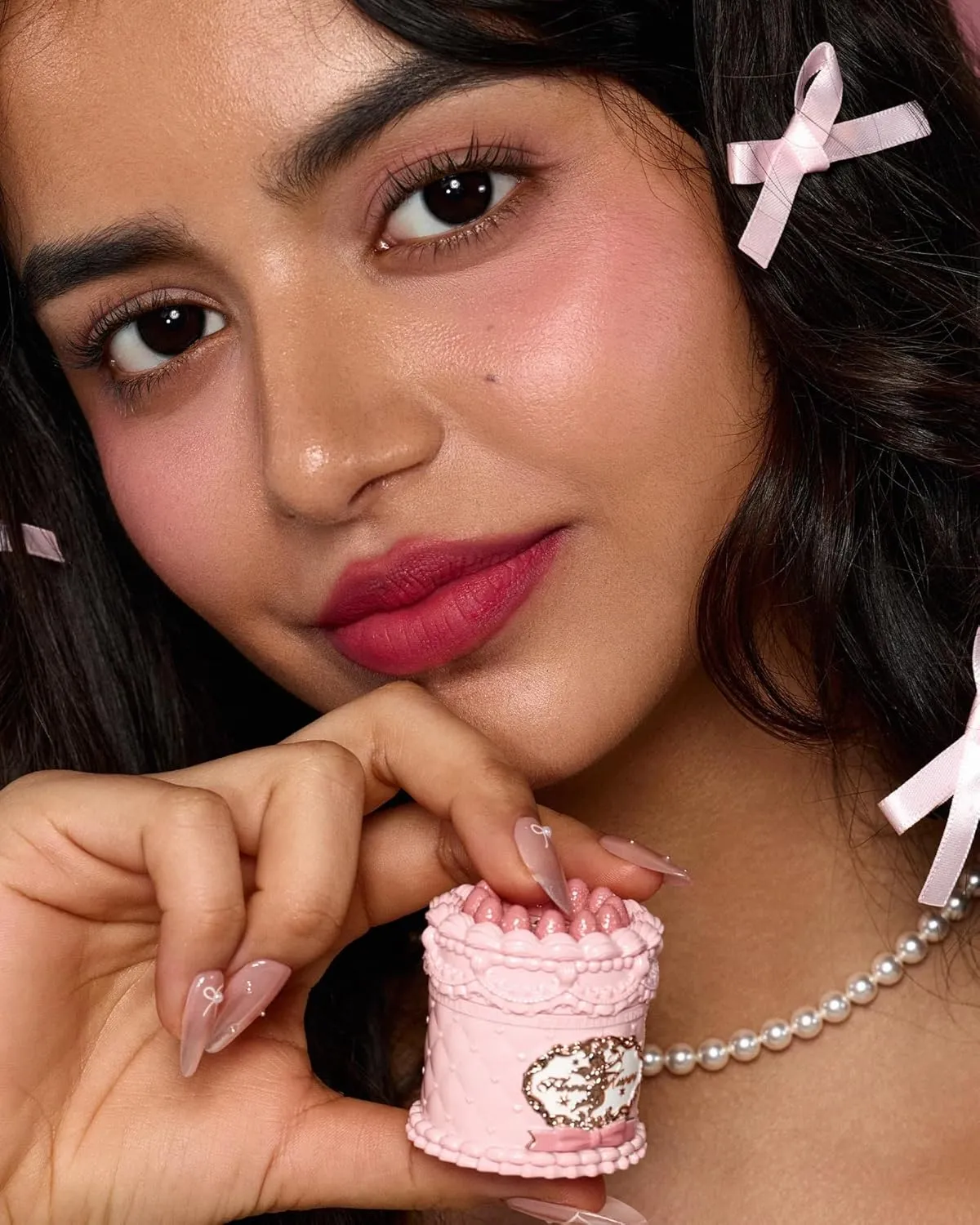 Flower Knows Strawberry Cupid Cake Lip Cream,Velvety-Smooth Matte Liquid Lipstick,Hydrating,Smudge-proof & Stain-Free Lip Stain(V06 Tulip,0.17 Fl Oz)
