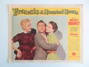FRANCIS IN THE HAUNTED HOUSE - #5 LOBBY CARD MICKEY ROONEY VIRGINIA WELLES 1956