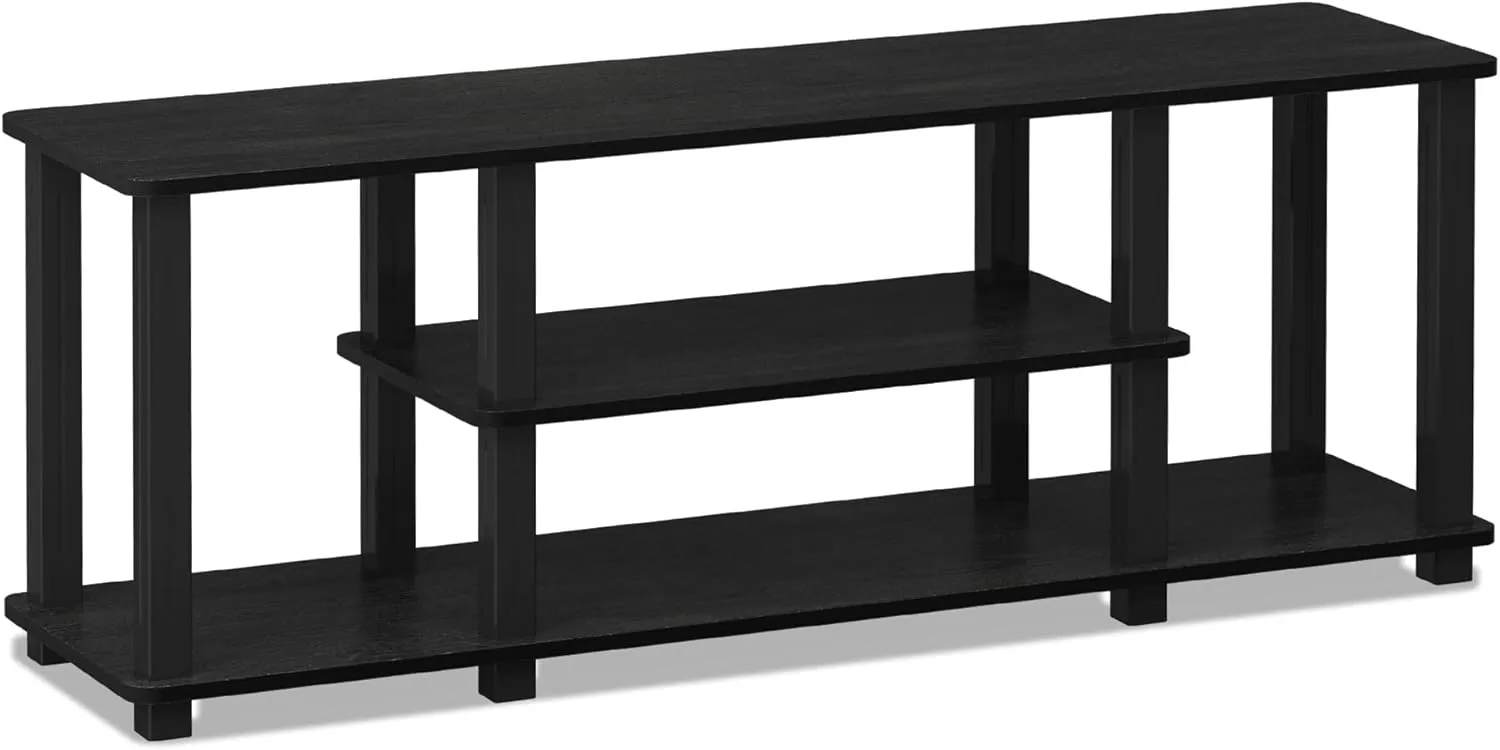 Furinno ‎20 Pounds Turn-N-Tube No Tools 3D 3-Tier Entertainment TV Stand up to 50 inch TV, Square Tubes, Americano/Black