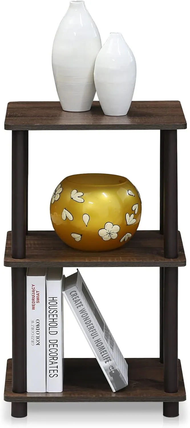 FURINNO Turn-N-Tube 2 Space Shelf, Walnut/Brown