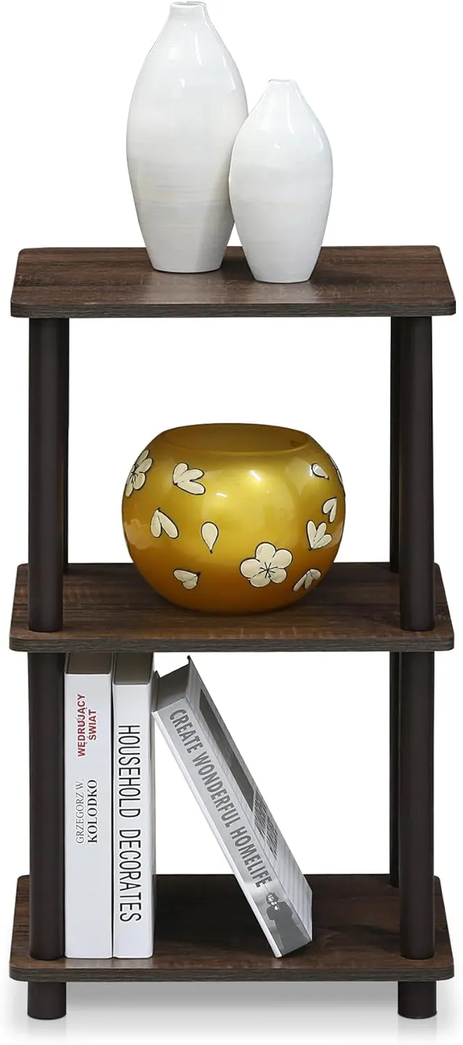 FURINNO Turn-N-Tube 2 Space Shelf, Walnut/Brown