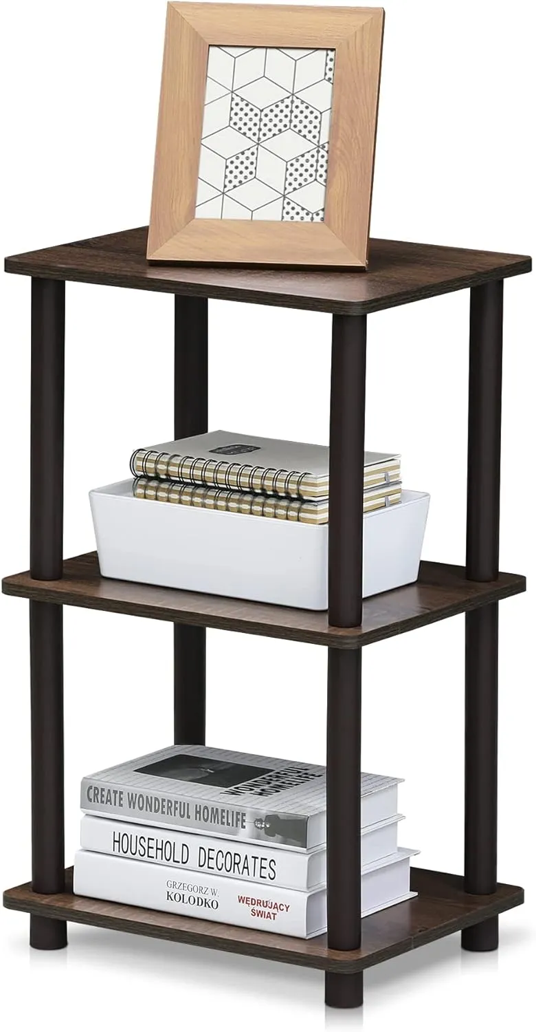 FURINNO Turn-N-Tube 2 Space Shelf, Walnut/Brown
