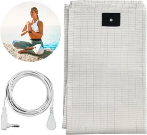 Grounding Sheets for Bed, Grounding Sheets for King, Queen, Twin, Full, Grounded Flat Sheet for Sleeping, Earth Mattress Kit with Cord (25 x 52 inch)