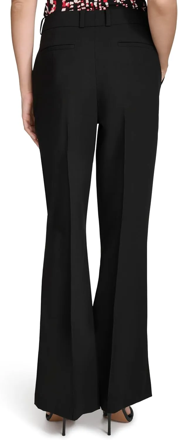 Halston Women's Flare Leg Woven Suiting Pant