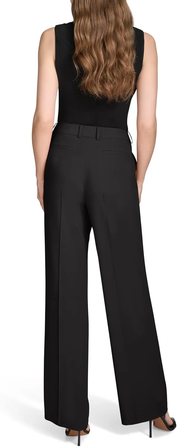 Halston Women's Straight Leg Woven Suiting Pant