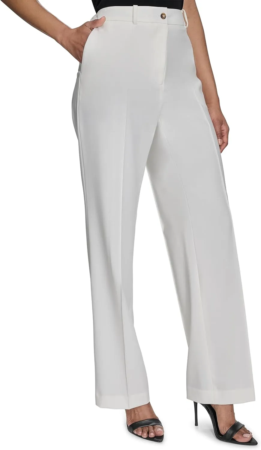 Halston Women's Straight Leg Woven Suiting Pant