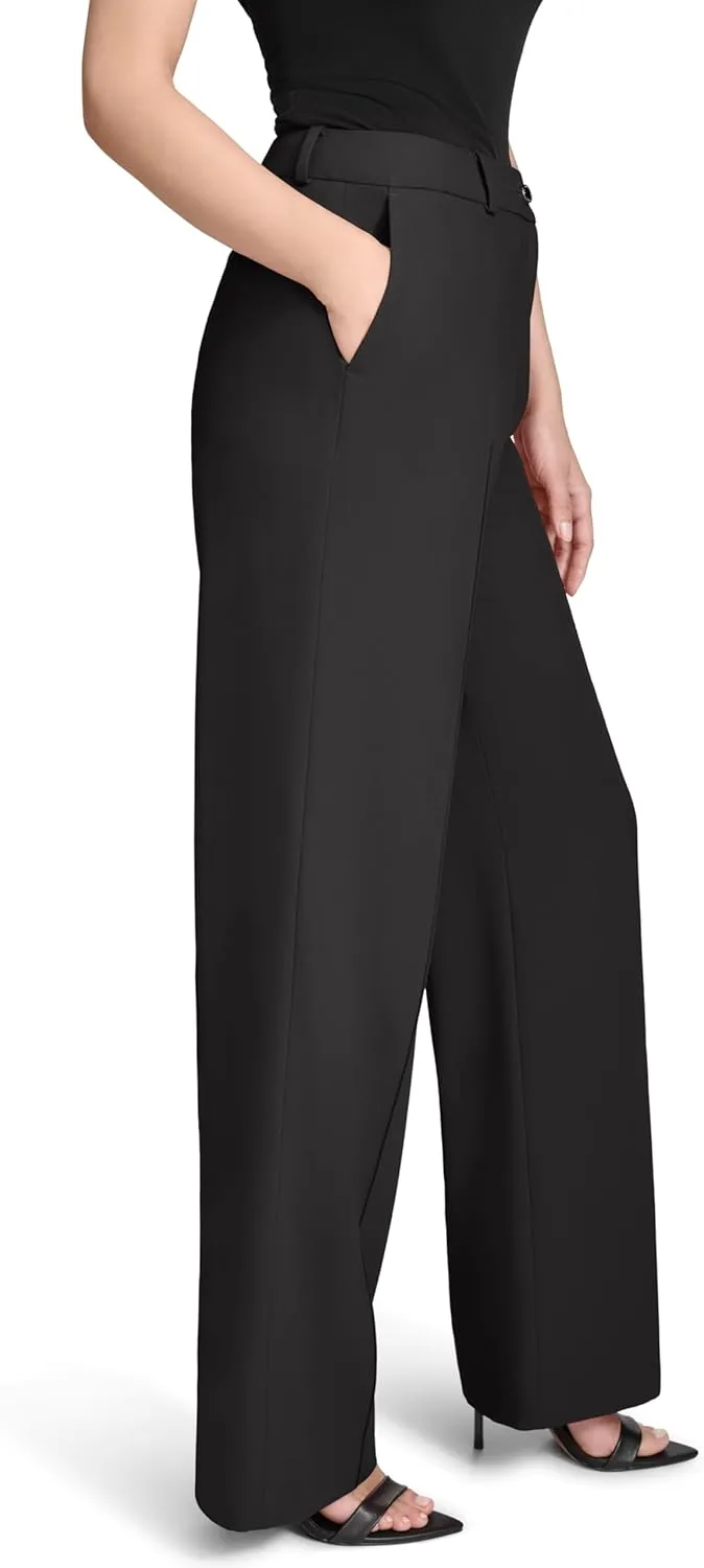 Halston Women's Straight Leg Woven Suiting Pant