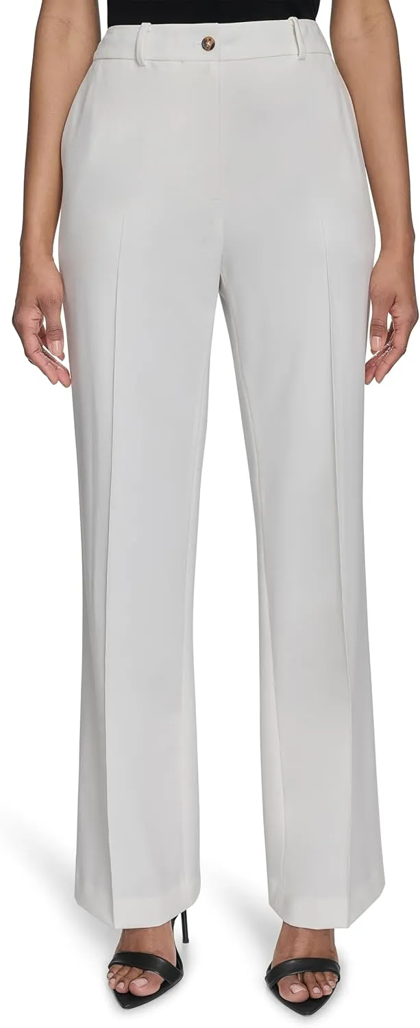 Halston Women's Straight Leg Woven Suiting Pant