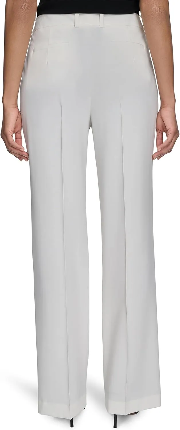 Halston Women's Straight Leg Woven Suiting Pant