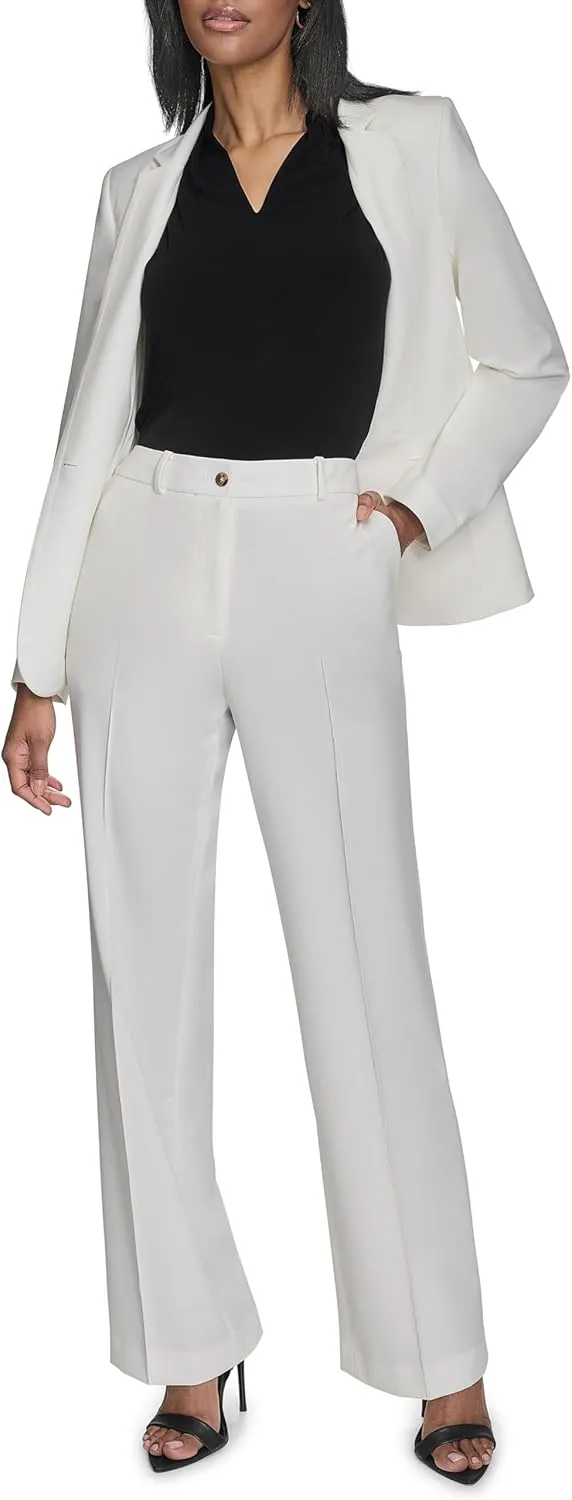 Halston Women's Straight Leg Woven Suiting Pant