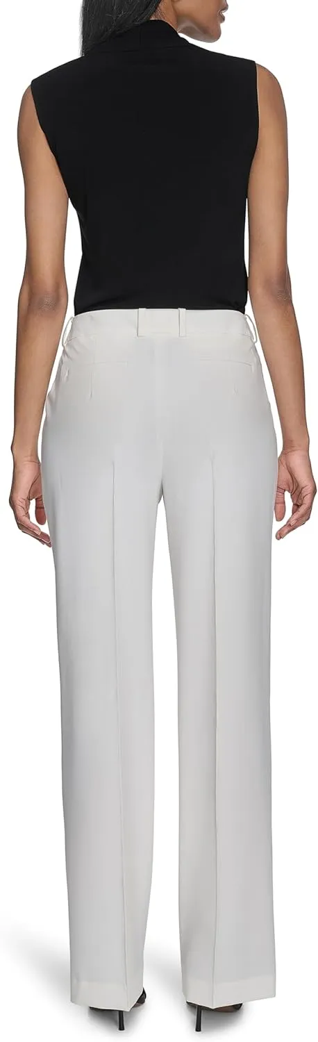 Halston Women's Straight Leg Woven Suiting Pant