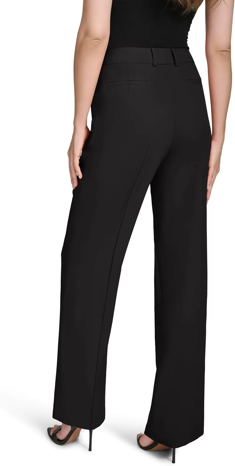 Halston Women's Straight Leg Woven Suiting Pant