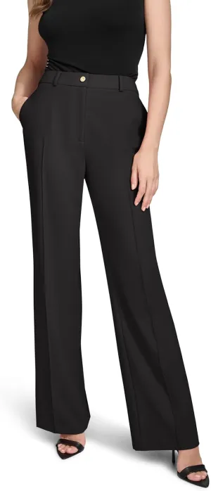 Halston Women's Straight Leg Woven Suiting Pant