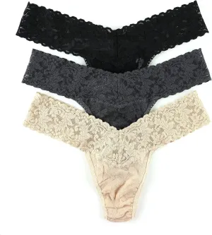 hanky panky, Signature Lace Low Rise Thong 3 Pack, One Size fits 2-12